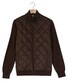 Baileys Fullzip Front Suedine Diamond Stitch Slightly Padded And Quilted Vest Dark Brown