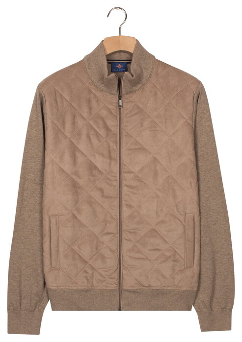 Baileys Fullzip Front Suedine Diamond Stitch Slightly Padded And Quilted Vest Taupe