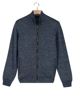 Baileys Fullzip Mélange Color Quilted Lining Cardigan Mid Denim Blue