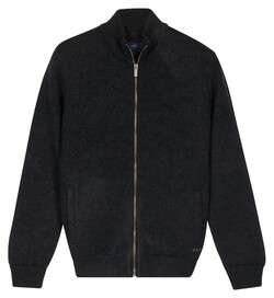 Baileys Fullzip Mélange Color Quilted Lining Cardigan Navy