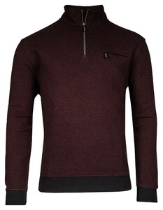 Baileys Half Zip 2-Tone Jacquard Doubleface Interlock Sweat Trui Deep Red