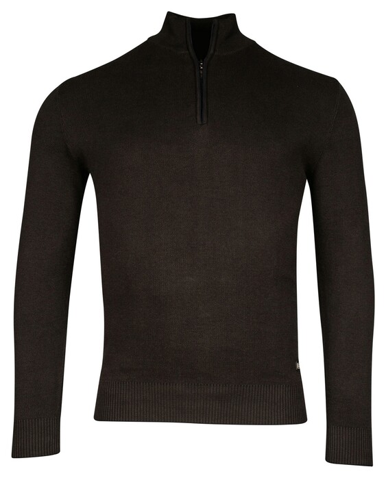 Baileys Half Zip Allover 2-Tone Trui Donker Groen