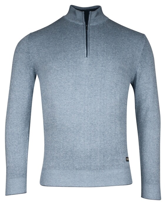 Baileys Half Zip Allover 2-Tone Trui Licht Blauw