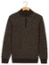 Baileys Half Zip Allover Diagonal Stripes Pattern Knit Trui Bruin