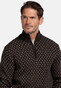 Baileys Half Zip Allover Diagonal Stripes Pattern Knit Trui Bruin