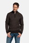 Baileys Half Zip Allover Diagonal Stripes Pattern Knit Trui Bruin