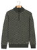 Baileys Half Zip Allover Diagonal Stripes Pattern Knit Trui Donker Groen