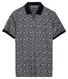 Baileys Half Zip Allover Mosaic Pattern Poloshirt Delft Blue