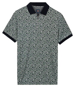Baileys Half Zip Allover Mosaic Pattern Poloshirt Misty Green