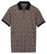 Baileys Half Zip Allover Mosaic Pattern Poloshirt Taupe