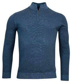 Baileys Half Zip Allover Plated 2-Tone Jacquard Trui Raf Blue
