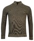Baileys Half Zip Allover Plated 2-Tone Jacquard Trui Taupe