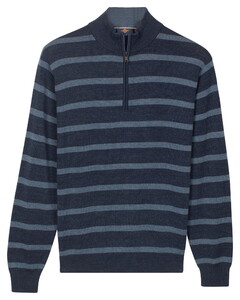 Baileys Half Zip Allover Stripe Denim Yarn Trui Cloud Blue