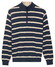Baileys Half Zip Allover Stripe Denim Yarn Trui Navy
