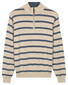 Baileys Half Zip Allover Stripe Denim Yarn Trui Soft Grey
