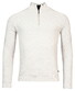 Baileys Half Zip Allover Structure Knit Trui Beige Melange