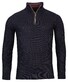 Baileys Half Zip Allover Structure Knit Trui Navy