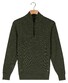 Baileys Half Zip Allover Two-Tone Fine Texture Pullover Dark Green