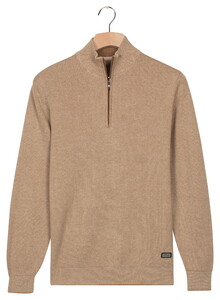 Baileys Half Zip Allover Two-Tone Fine Texture Trui Camel