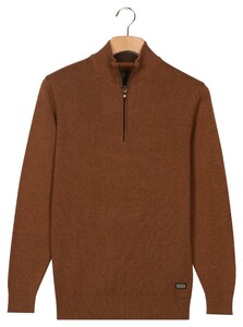 Baileys Half Zip Allover Two-Tone Fine Texture Trui Copper