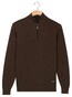 Baileys Half Zip Allover Two-Tone Fine Texture Trui Dark Brown