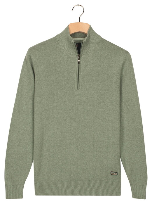 Baileys Half Zip Allover Two-Tone Fine Texture Trui Dark Forest