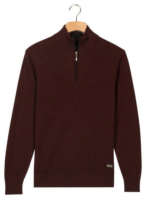 Baileys Half Zip Allover Two-Tone Fine Texture Trui Deep Mauve