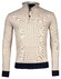 Baileys Half Zip Allover Two-Tone Jacquard Interlock Trui Donker Zand