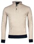 Baileys Half Zip Allover Two-Tone Jacquard Interlock Trui Donker Zand