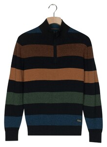 Baileys Half Zip Allover Two Tone Multi Stripe Trui Copper-Multi