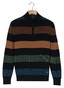 Baileys Half Zip Allover Two Tone Multi Stripe Trui Copper-Multi