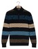 Baileys Half Zip Allover Two Tone Multi Stripe Trui Midden Blauw-Multi