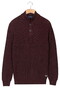 Baileys Half Zip And Buttons Mouliné Rib Structure Trui Deep Mauve