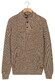 Baileys Half Zip And Buttons Mouliné Rib Structure Trui Donker Taupe