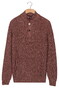 Baileys Half Zip And Buttons Mouliné Rib Structure Trui Light Mauve