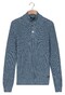 Baileys Half Zip And Buttons Mouliné Rib Structure Trui Soft Blue