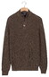 Baileys Half Zip And Buttons Mouliné Rib Structure Trui Taupe