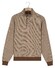 Baileys Half Zip And Press Buttons Collar Jacquard Subtle Texture Sweat Pullover Coffee Brown