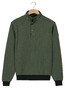 Baileys Half Zip And Press Buttons Collar Jacquard Subtle Texture Sweat Trui Dark Forest