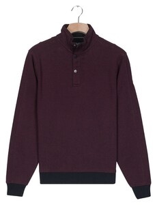Baileys Half Zip And Press Buttons Collar Jacquard Subtle Texture Sweat Trui Deep Mauve