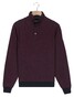 Baileys Half Zip And Press Buttons Collar Jacquard Subtle Texture Sweat Trui Deep Mauve