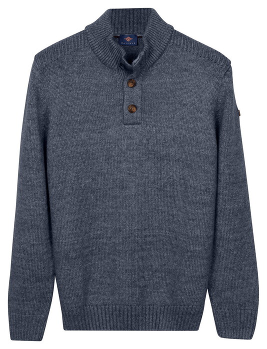 Baileys Half Zip Buttons Faux-Uni Pullover Faded Blue