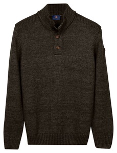 Baileys Half Zip Buttons Faux-Uni Trui Bruin
