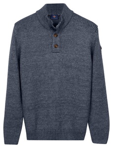 Baileys Half Zip Buttons Faux-Uni Trui Faded Blue