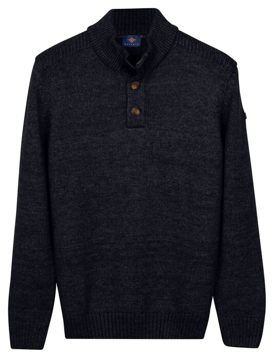 Baileys Half Zip Buttons Faux-Uni Trui Navy