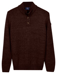 Baileys Half Zip Buttons Faux-Uni Trui Port Red