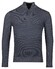 Baileys Half Zip Collar Structure Knit Three-Color Front Trui Deep Denim Blue