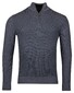 Baileys Half Zip Collar Structure Knit Three-Color Front Trui Deep Denim Blue