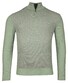 Baileys Half Zip Collar Structure Knit Three-Color Front Trui Misty Green Melange