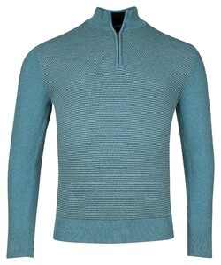 Baileys Half Zip Collar Structure Knit Three-Color Front Trui Sky Blue Melange